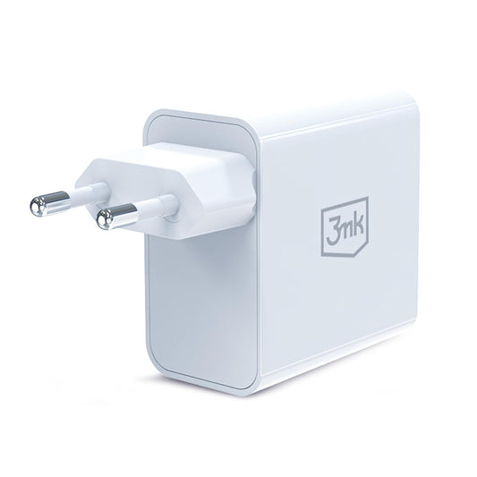 Φορτιστής Δικτύου 3MK FlowPower, 45W, 1 x USB-A - 1 x USB-C, Λευκό