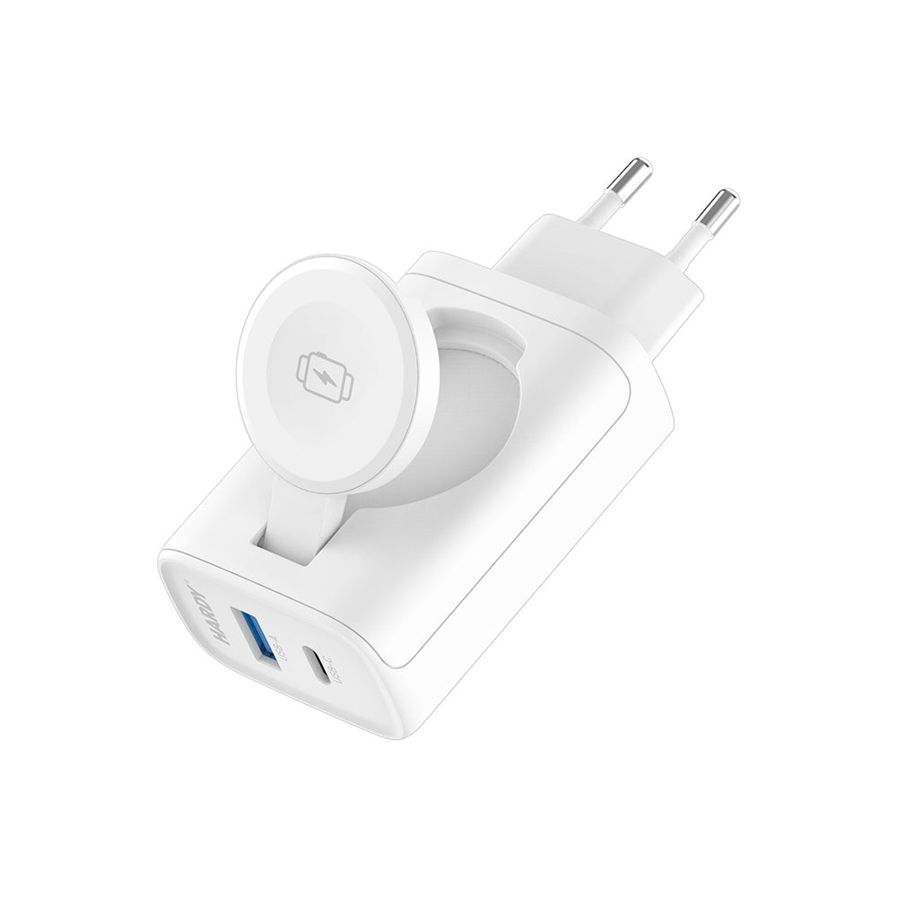 Φορτιστής Δικτύου 3MK Hardy 2in1, 33W, 3A, 1 x USB-A - 1 x USB-C, Λευκό