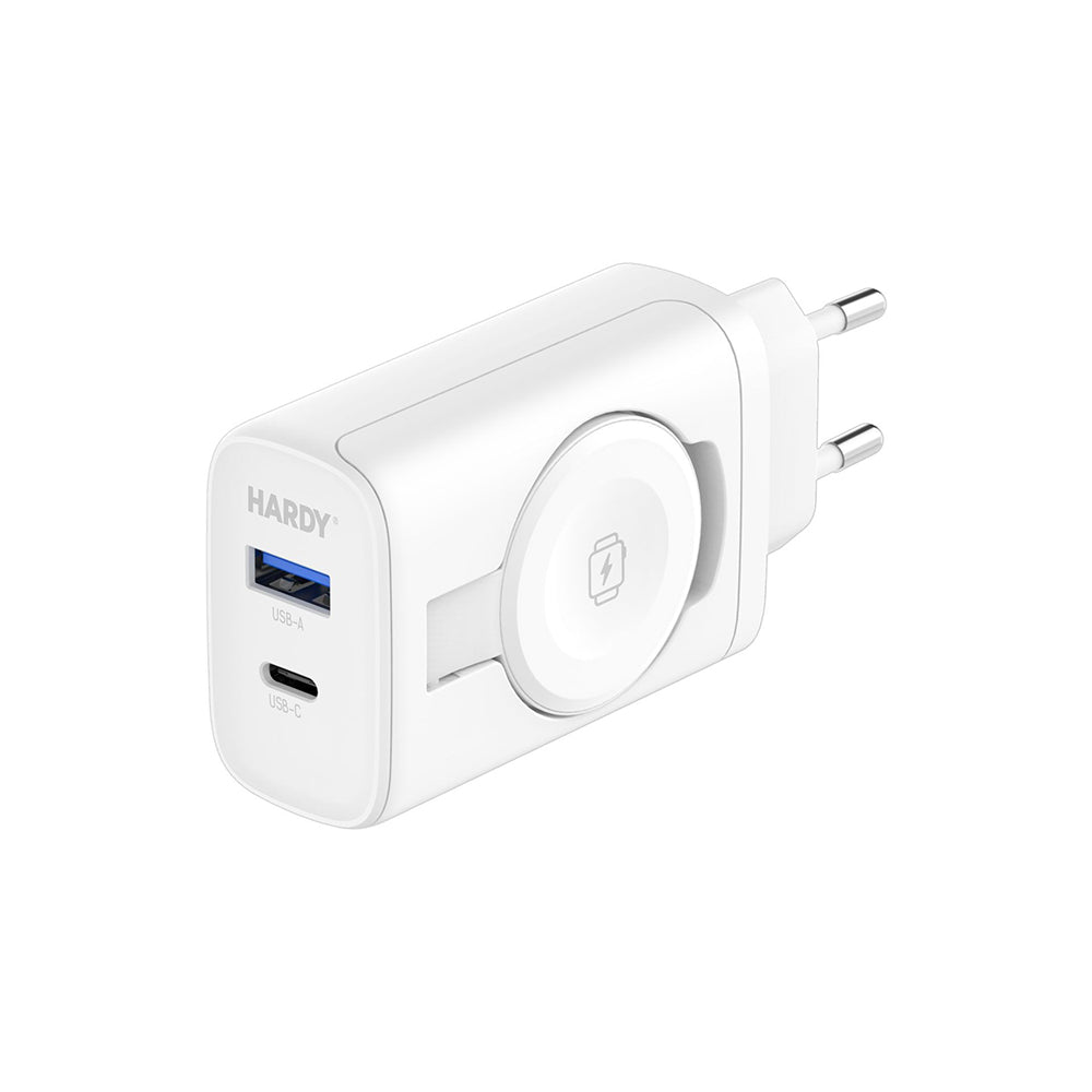 Φορτιστής Δικτύου 3MK Hardy 2in1, 33W, 3A, 1 x USB-A - 1 x USB-C, Λευκό
