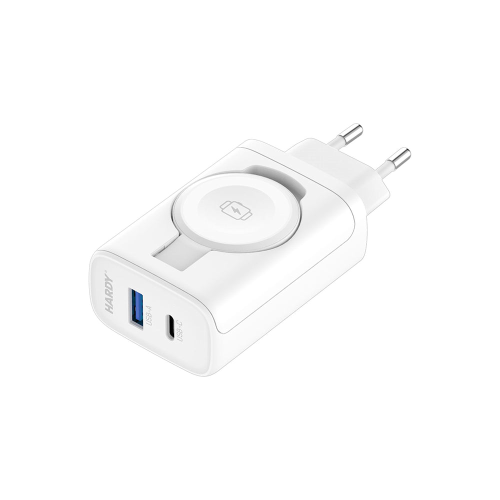 Φορτιστής Δικτύου 3MK Hardy 2in1, 33W, 3A, 1 x USB-A - 1 x USB-C, Λευκό