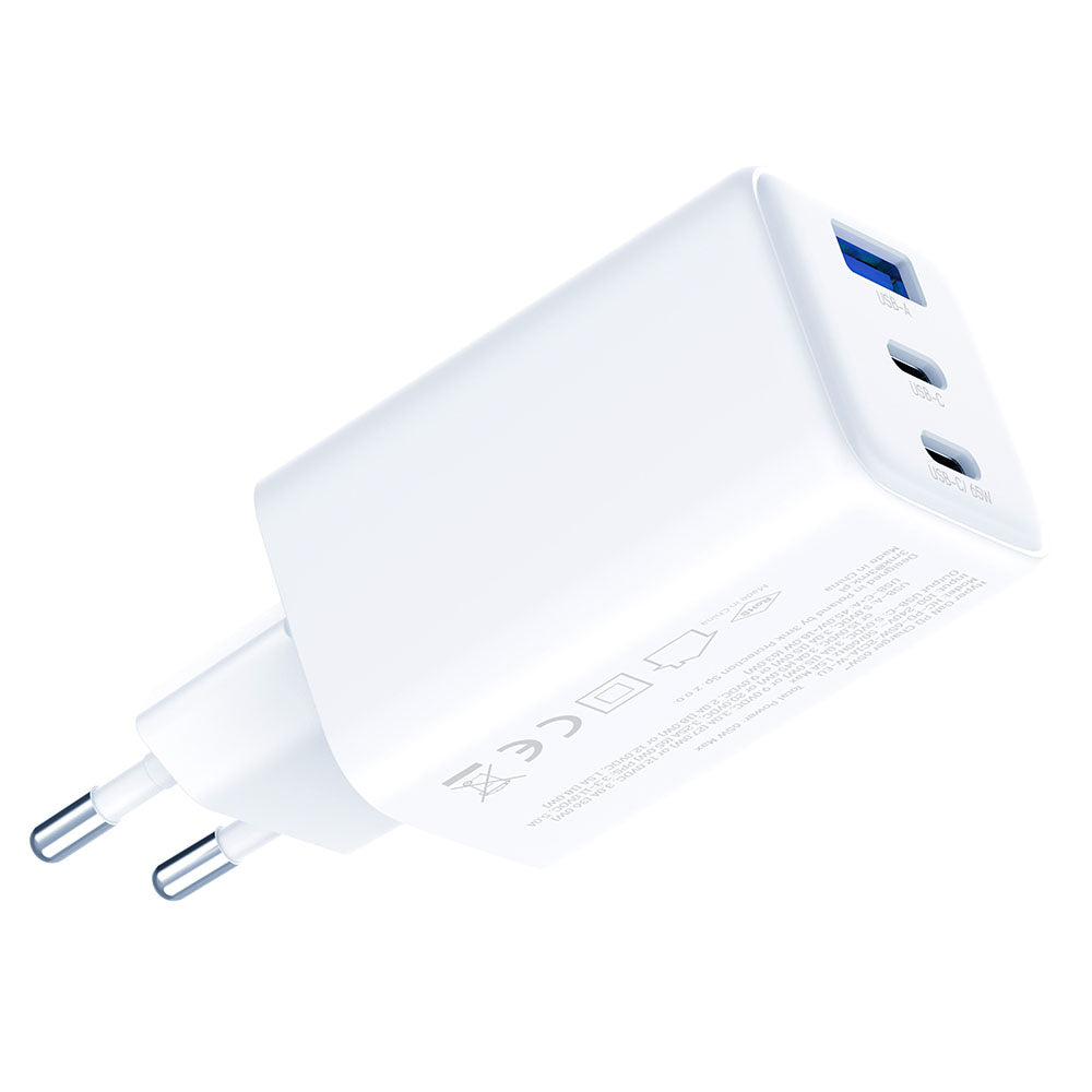 Φορτιστής Δικτύου 3MK Hyper, 65W, 3.25A, 1 x USB-A - 2 x USB-C, Λευκό
