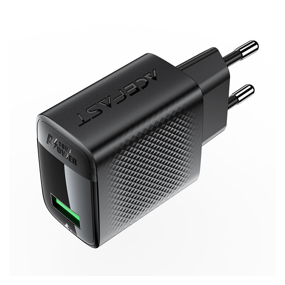 Φορτιστής Δικτύου Acefast A90, 18W, 3A, 1 x USB-A, Μαύρο