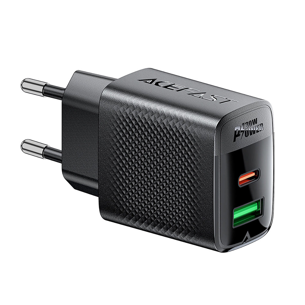 Φορτιστής Δικτύου Acefast A98, 30W, 3A, 1 x USB-A - 1 x USB-C, Μαύρο