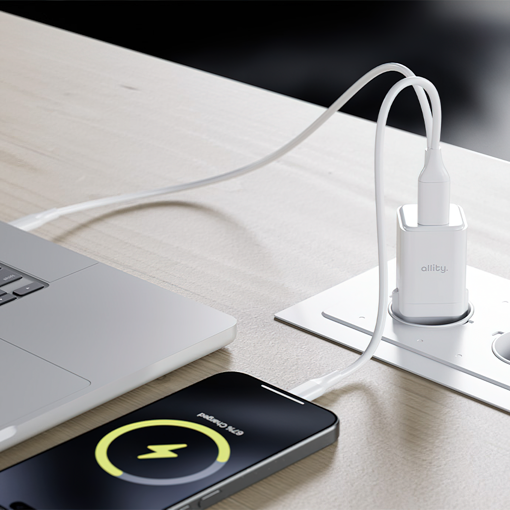 Φορτιστής Δικτύου Allity. ATC-01-30WAC Mini, 30W, 3A, 1 x USB-A - 1 x USB-C, Λευκό