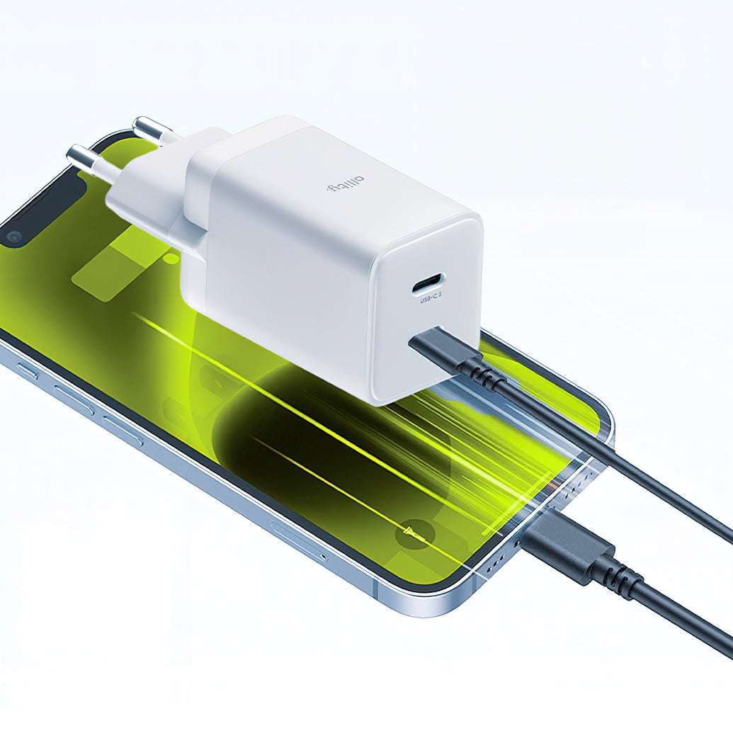 Φορτιστής Δικτύου Allity. ATC-01-45WCC Fast, 45W, 3A, 2 x USB-C, Λευκό