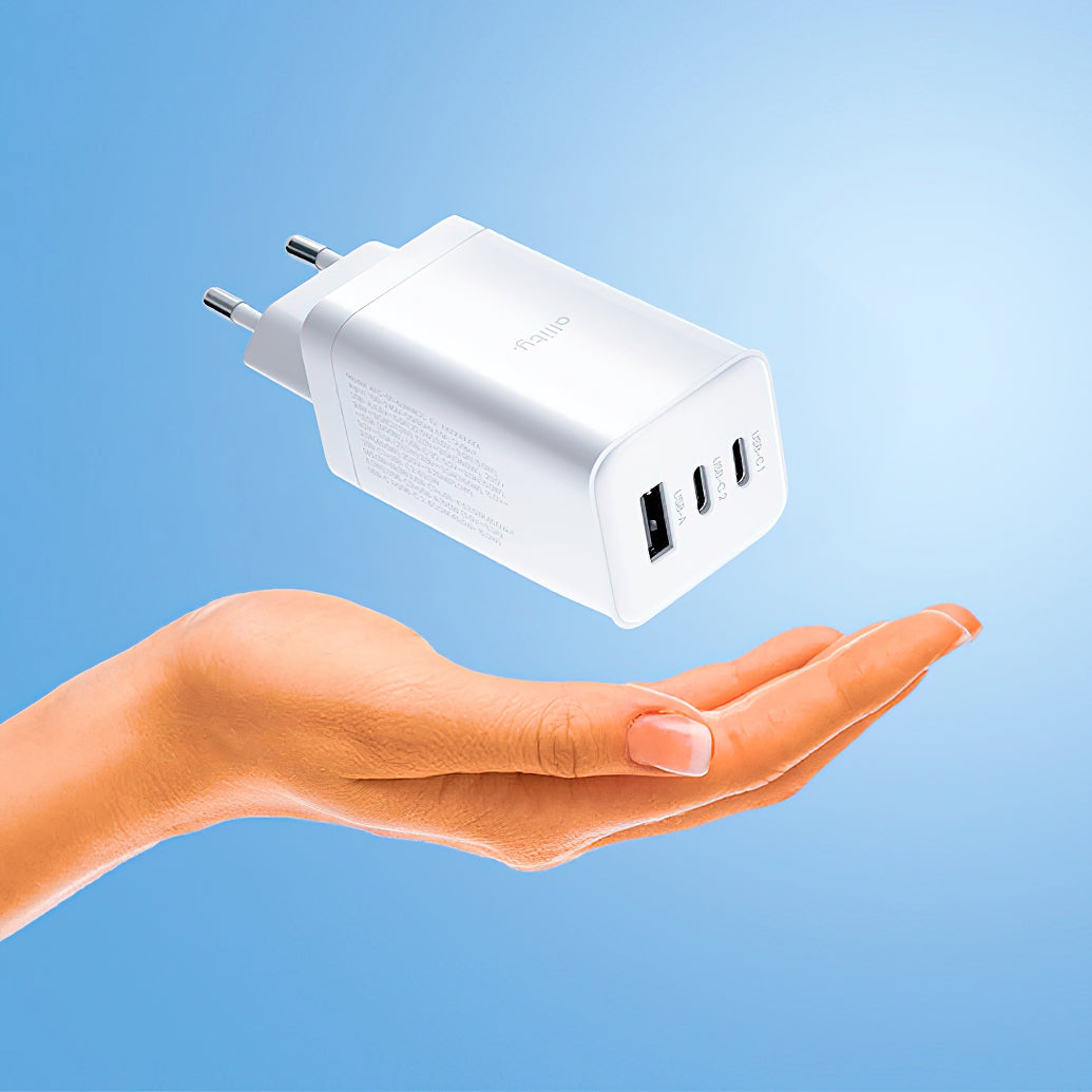 Φορτιστής Δικτύου Allity. ATC-01-65WACC Fast, 65W, 3.25A, 1 x USB-A - 2 x USB-C, Λευκό