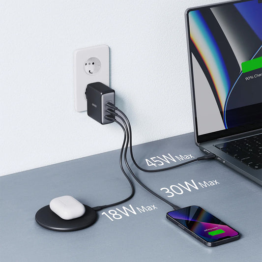 Φορτιστής δικτύου Anker 736 Nano II, 100W, 3A, 1 x USB-A - 2 x USB-C, Μαύρο A2145G11