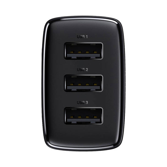 Φορτιστής δικτύου Baseus Compact 3U, 17W, 2.1A, 3 x USB-A, μαύρο CCXJ020101