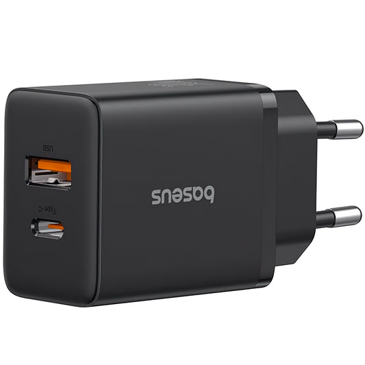 Φορτιστής δικτύου Baseus Cube, 30W, 2,4A, 1 x USB-A - 1 x USB-C, Μαύρο P10111404113113113-00