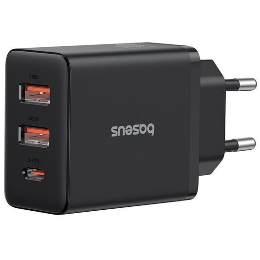 Φορτιστής δικτύου Baseus Cube, 30W, 3A, 1 x USB-C - 2 x USB-A, Μαύρο P10111402113113-00