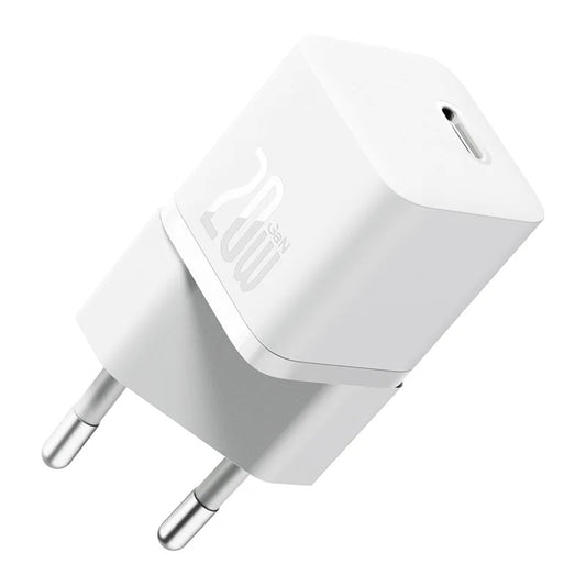 Φορτιστής δικτύου Baseus GaN GaN Mini 1C, 20W, 3A, 1 x USB-C, λευκό CCGN050102