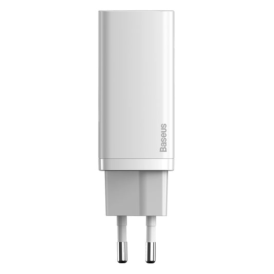 Φορτιστής δικτύου Baseus GaN2 Lite, 65W, 3A, 1 x USB-A - 1 x USB-C, Λευκό CCGAN2L-B02