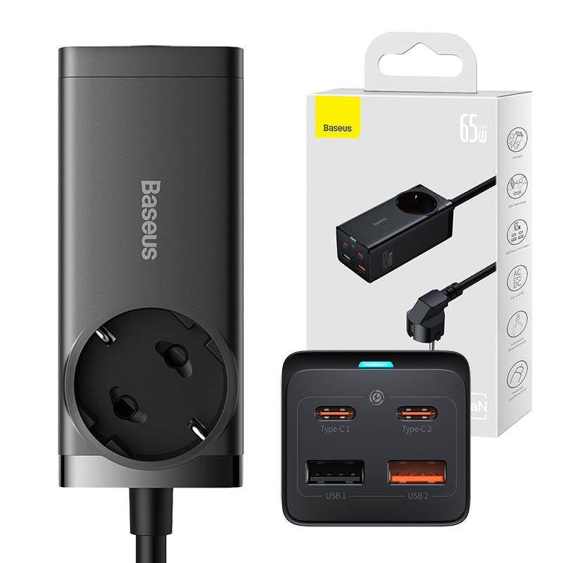 Πολύπριζο Baseus GaN3 Pro, 1 x Schuko, Μαύρο PSZM000901