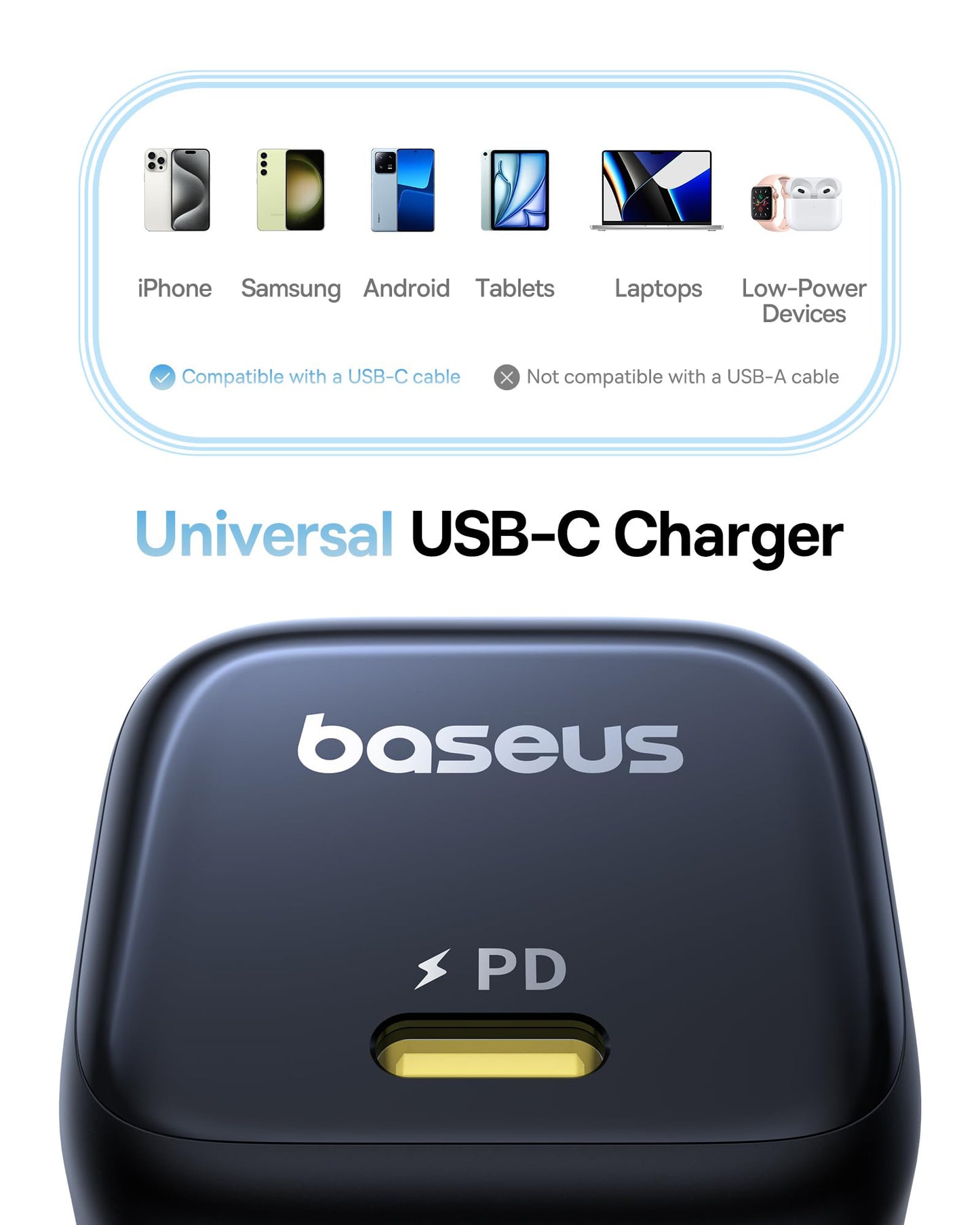 Φορτιστής Δικτύου Baseus PicoGo, 45W, 3A, 1 x USB-C, Μαύρος P10176800123-00