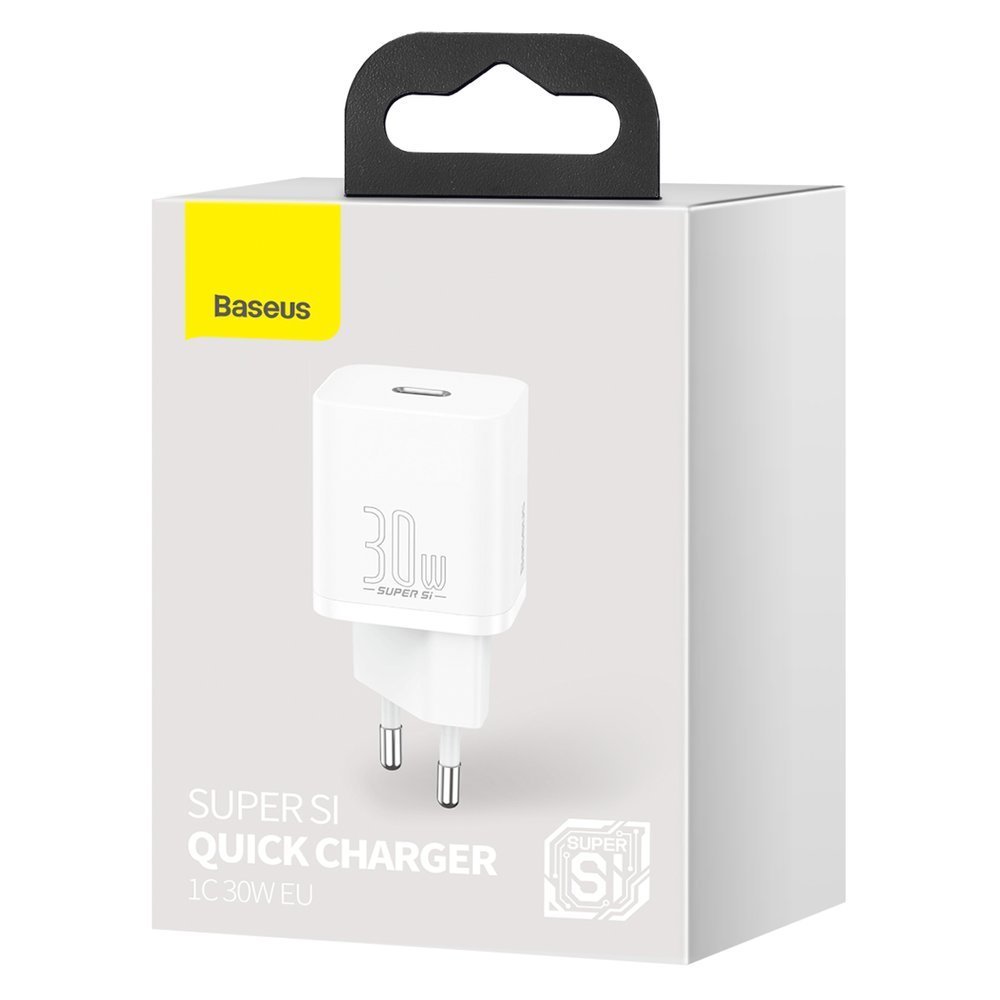 Φορτιστής δικτύου Baseus Super Si 1C, 30W, 3A, 1 x USB-C, λευκό CCSUP-J02