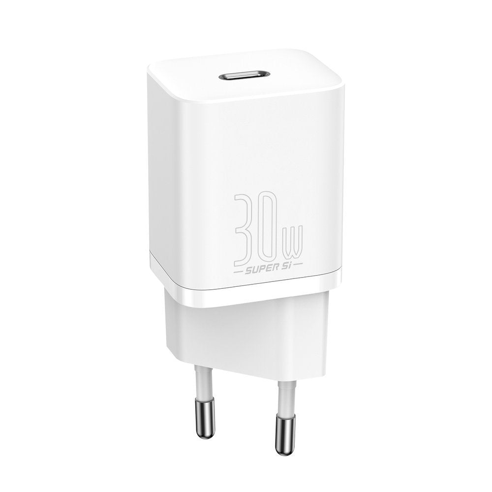 Φορτιστής δικτύου Baseus Super Si 1C, 30W, 3A, 1 x USB-C, λευκό CCSUP-J02