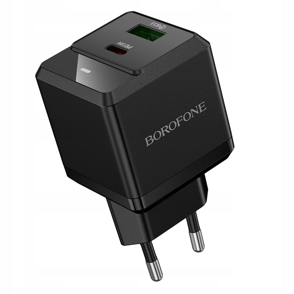Φορτιστής Δικτύου Borofone BN19 Intenso, 20W, 3A, 1 x USB-A - 1 x USB-C, Μαύρο