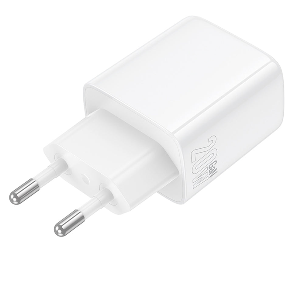 Borofone BN27 Fuente Network Charger, 20W, 3A, 1 x USB-A - 1 x USB-C, White