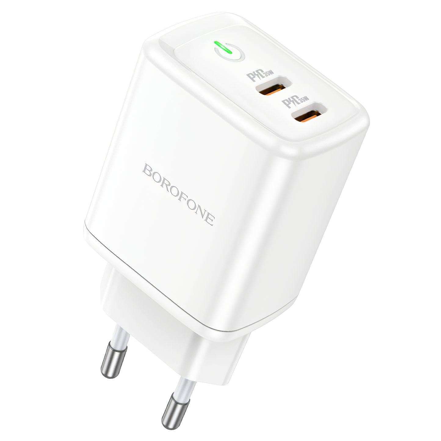 Φορτιστής δικτύου Borofone BN9, 35W, 3A, 2 x USB-C, Λευκό