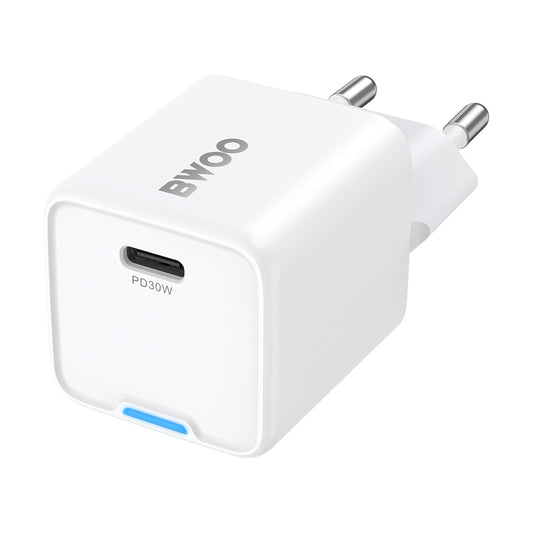 Φορτιστής Δικτύου BWOO CDA211, 30W, 3A, 1 x USB-C, Λευκό