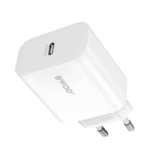 Φορτιστής Δικτύου BWOO CDA233, 20W, 3A, 1 x USB-C, Λευκό
