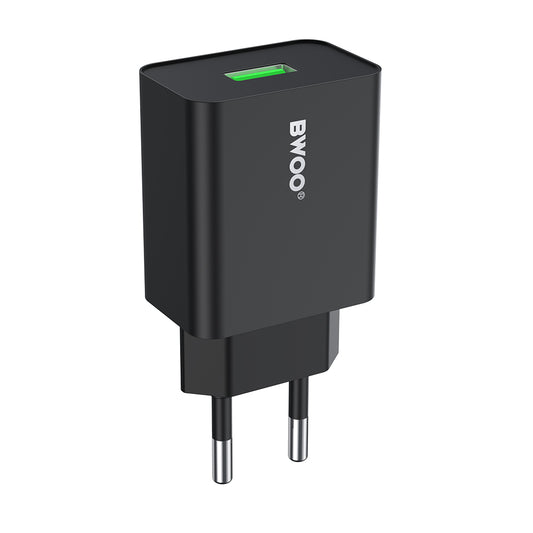 Φορτιστής Δικτύου BWOO CDA249, 12W, 2.4A, 1 x USB-A, Μαύρο