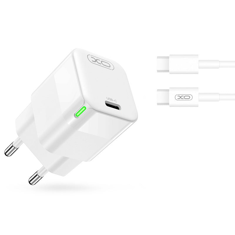 Φορτιστής Δικτύου με Καλώδιο USB-C XO Design CE06, 30W, 3A, 1 x USB-C, Λευκό