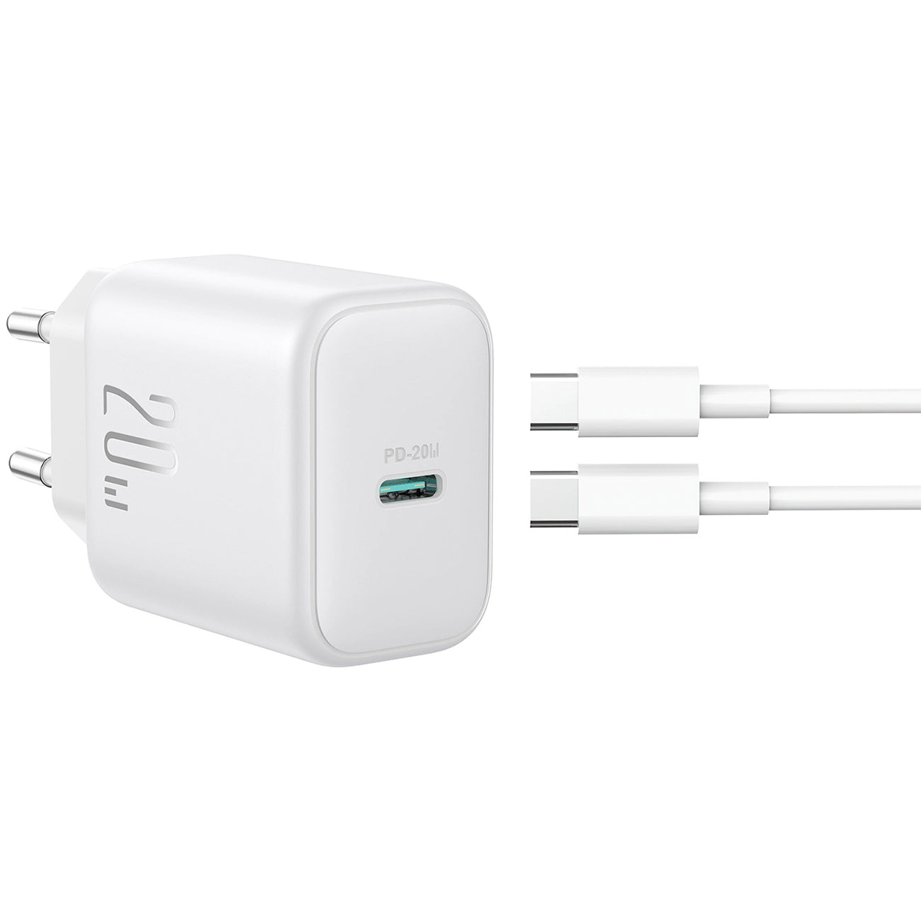 Φορτιστής Δικτύου με Καλώδιο USB-C Joyroom JR-TCF20, 20W, 3A, 1 x USB-C, Λευκό