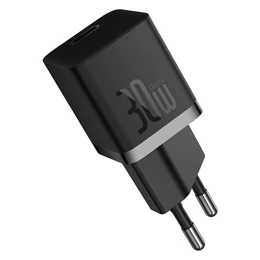 Baseus GaN5S Φορτιστής δικτύου με καλώδιο USB-C GaN5S, 30W, 3A, 1 x USB-C, Μαύρο P1011090902113113-00