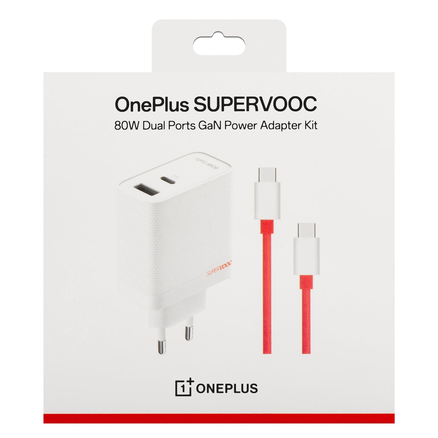 Φορτιστής Δικτύου με Καλώδιο USB-C OnePlus, 80W, 7.3A, 1 x USB-A - 1 x USB-C, Λευκό 5461100597