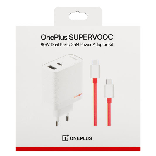 Φορτιστής Δικτύου με Καλώδιο USB-C OnePlus, 80W, 7.3A, 1 x USB-A - 1 x USB-C, Λευκό 5461100597