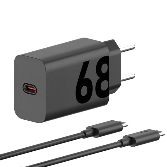 Φορτιστής δικτύου με καλώδιο USB-C Motorola, 68W, 6.2A, 1 x USB-C, μαύρο PG38C06281