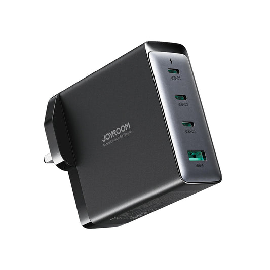 Φορτιστής Δικτύου με Καλώδιο USB-C Joyroom JR-TCG05UK, 140W, 5A, 1 x USB-A - 3 x USB-C, UK, Μαύρο