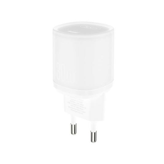 Φορτιστής Δικτύου με Καλώδιο USB-C XO Design L150, 30W, 3A, 1 x USB-C, Λευκό