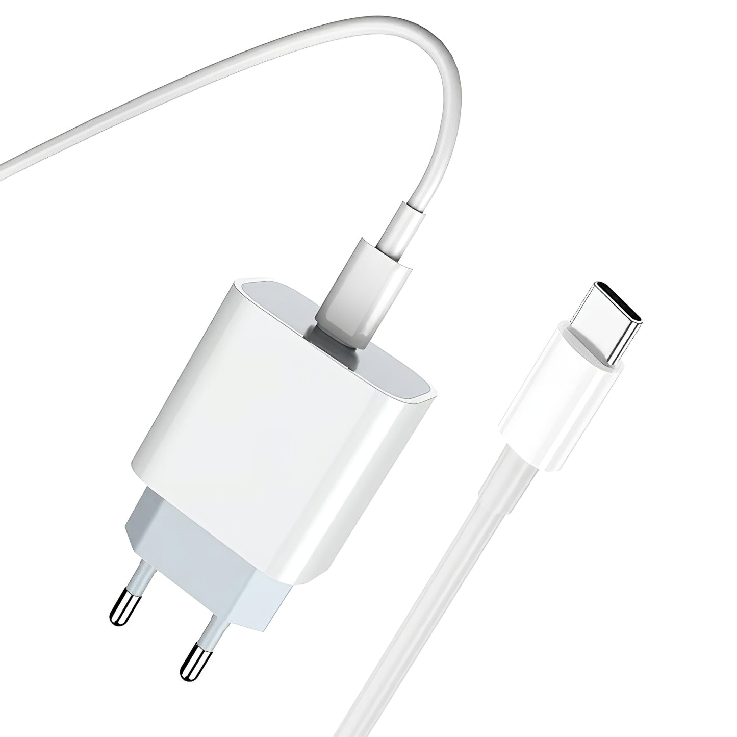 Φορτιστής Δικτύου με Καλώδιο USB-C Prestico F8S, 20W, 3A, 1 x USB-C, Λευκό
