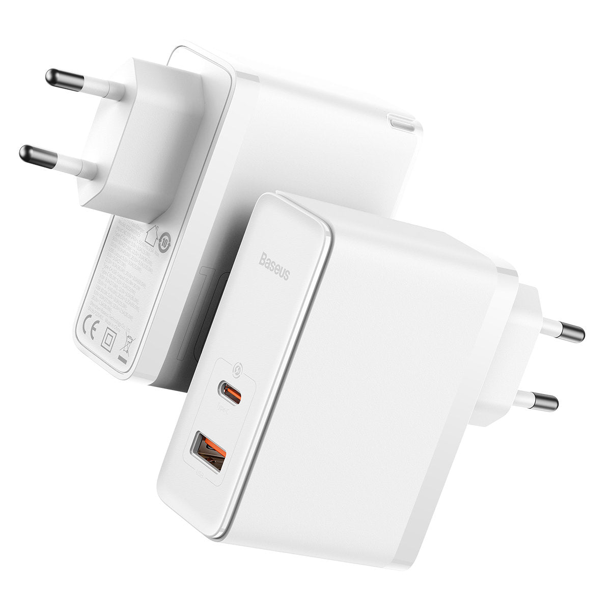 Φορτιστής Δικτύου με Καλώδιο USB-C Baseus GaN5 Pro, 100W, 3A, 1 x USB-A - 1 x USB-C, Λευκό CCGP090202