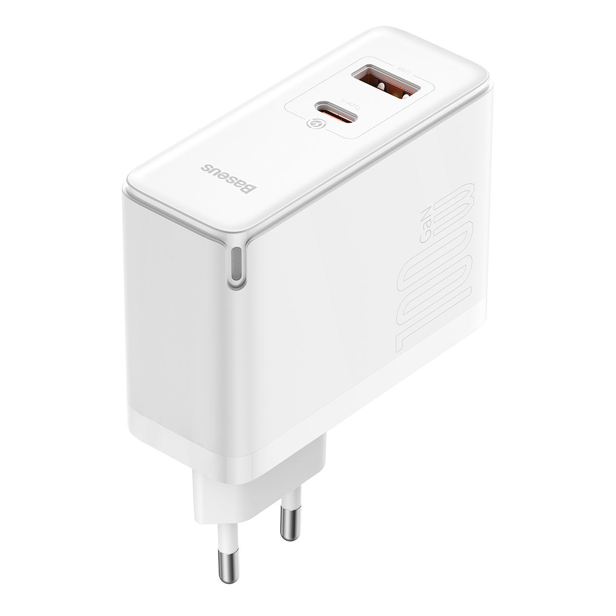 Φορτιστής Δικτύου με Καλώδιο USB-C Baseus GaN5 Pro, 100W, 3A, 1 x USB-A - 1 x USB-C, Λευκό CCGP090202