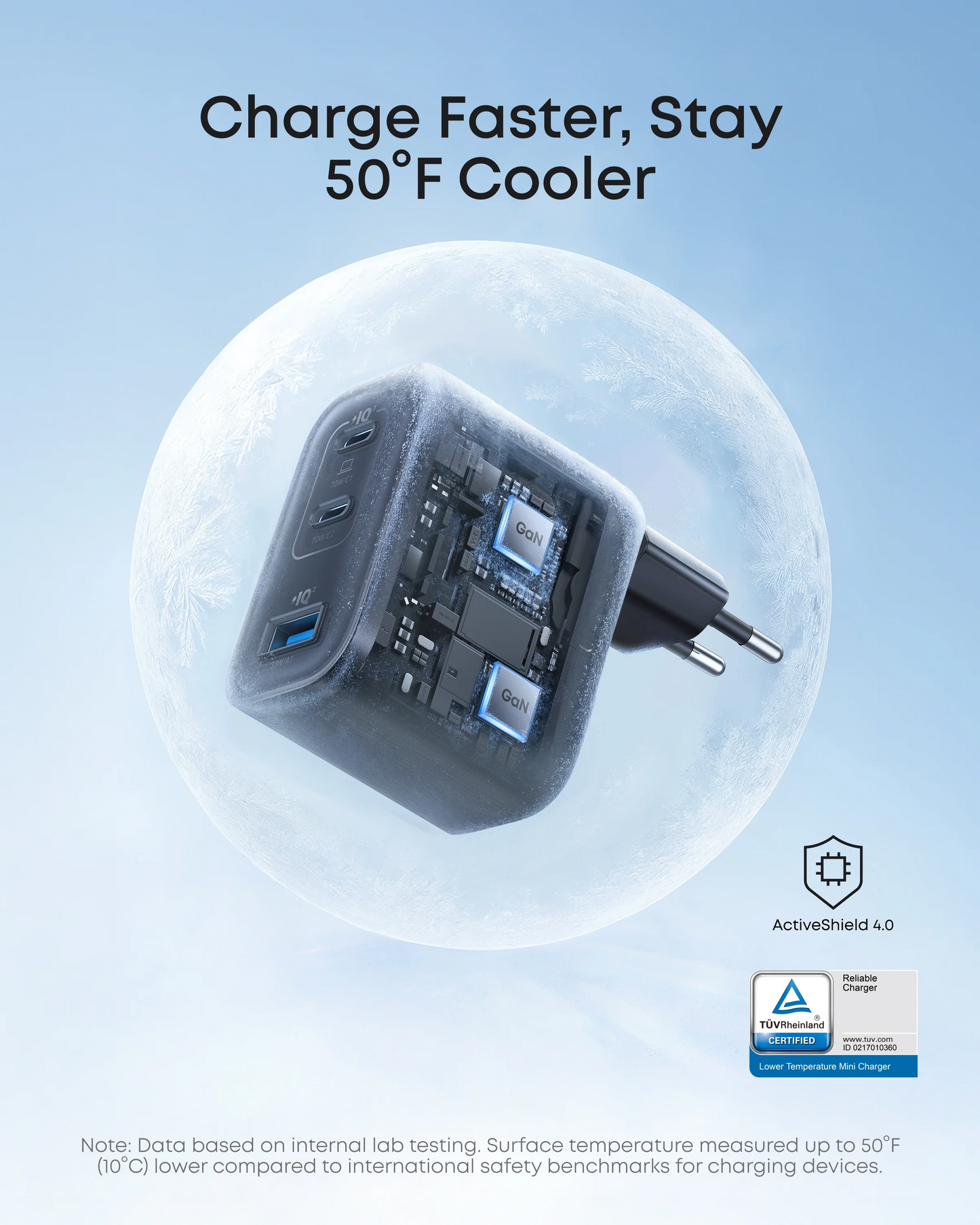 Φορτιστής Δικτύου με Καλώδιο USB-C Anker Nano, 70W, 3.5A, 1 x USB-A - 2 x USB-C, Γκρι B121A311