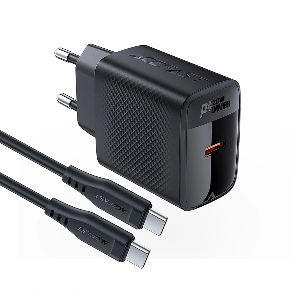 Φορτιστής Δικτύου με Καλώδιο USB-C Acefast A82, 20W, 3A, 1 x USB-C, Μαύρο