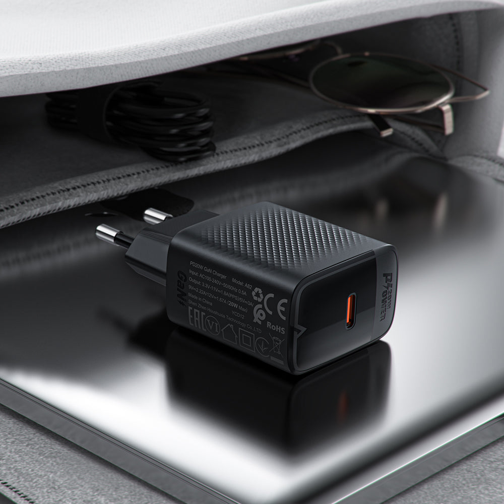 Φορτιστής Δικτύου με Καλώδιο USB-C Acefast A82, 20W, 3A, 1 x USB-C, Μαύρο