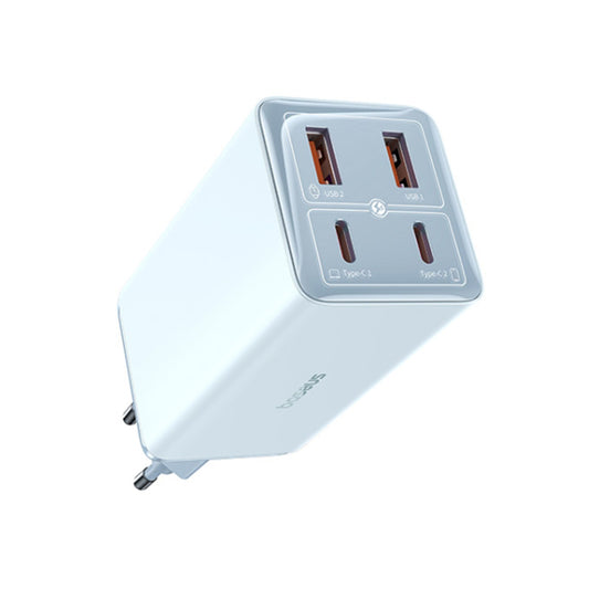 Baseus GaN6 Pro Network Charger with USB-C Cable, 100W, 3.25A, 2 x USB-A - 2 x USB-C, Blue P10162705312-00