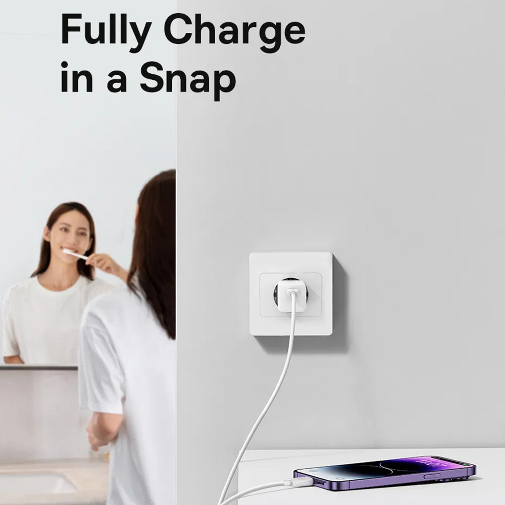 Φορτιστής Δικτύου με Καλώδιο USB-C Baseus GaN Mini 1C, 30W, 3A, 1 x USB-C, Μπλε P10110902313-00