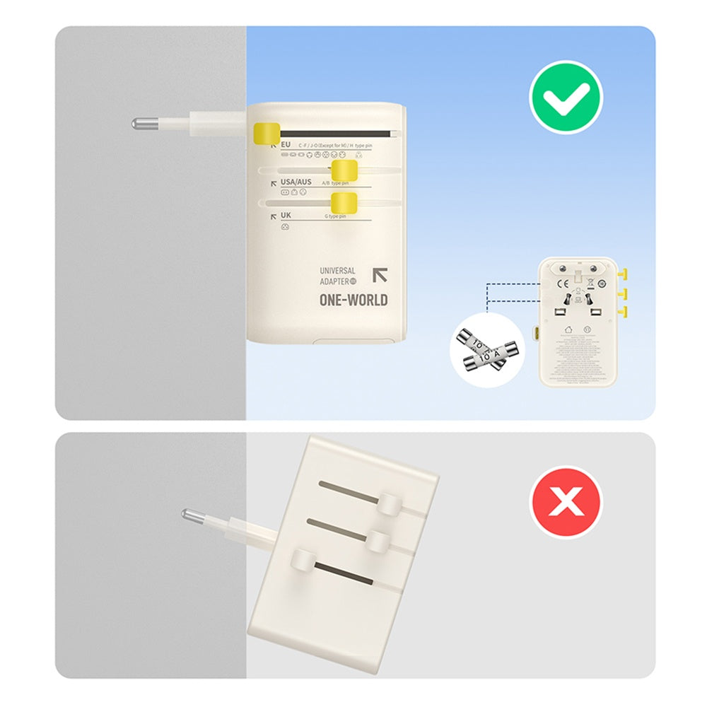 Φορτιστής Δικτύου με Καλώδιο USB-C Baseus Travel EnerCore CG11, 70W, 2 x Πρίζα - 1 x USB-C - 2 x USB-A, Λευκό E0307E01