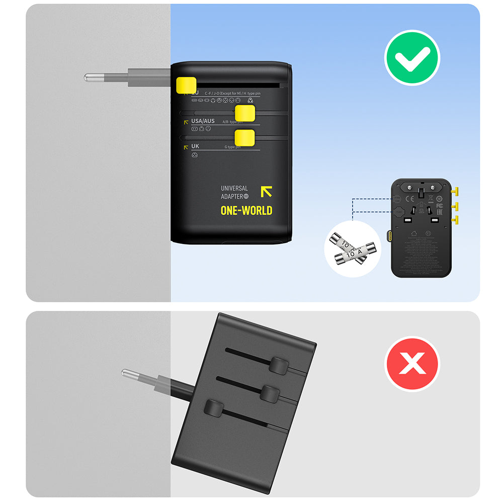 Φορτιστής Δικτύου με Καλώδιο USB-C Baseus Travel PicoGo AG11, 45W, 2 x Πρίζα - 1 x USB-C - 2 x USB-A, Μαύρο E0307F00