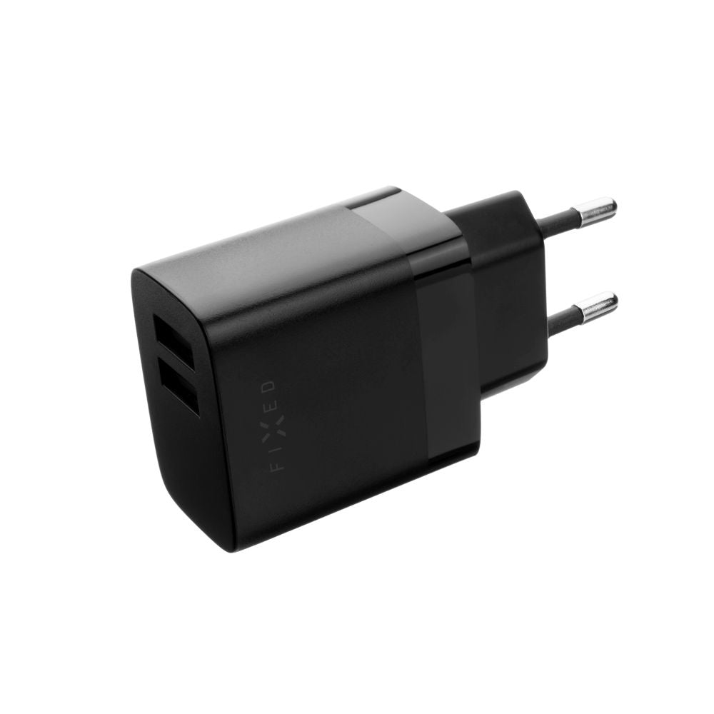 Φορτιστής Δικτύου με Καλώδιο USB-C Fixed, 17W, 3A, 2 x USB-A, Μαύρο