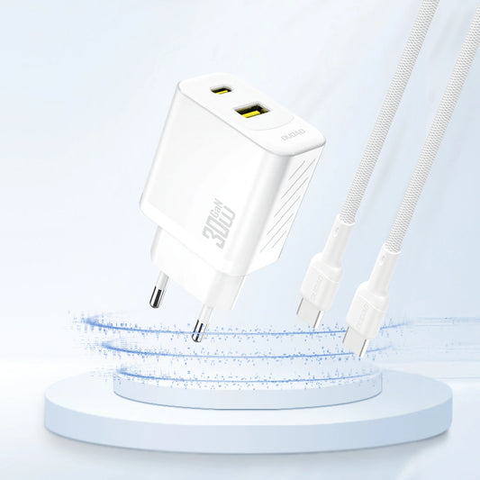 Φορτιστής Δικτύου Dudao A27TEU, 30W, 3A, 1 x USB-A - 1 x USB-C, Λευκό
