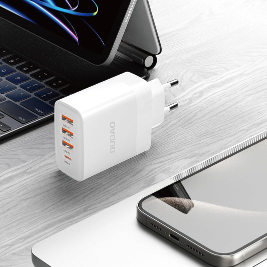 Φορτιστής δικτύου Dudao A5HEU, 20W, 3A, 1 x USB-C - 3 x USB-A, Λευκό