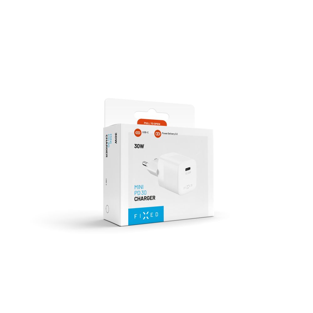 Φορτιστής Δικτύου Fixed Mini, 30W, 3A, 1 x USB-C, Λευκό