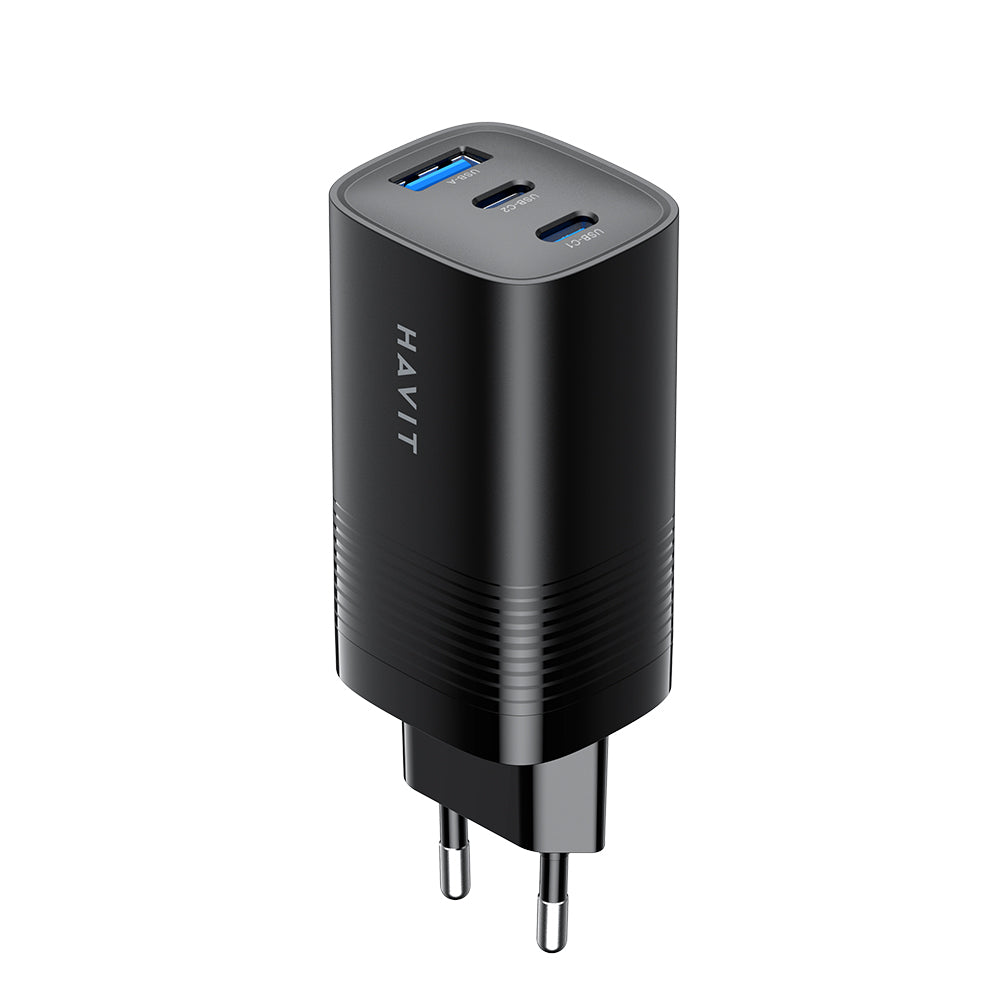 Φορτιστής Δικτύου HAVIT UC20, 65W, 3A, 1 x USB-A - 2 x USB-C, Μαύρο