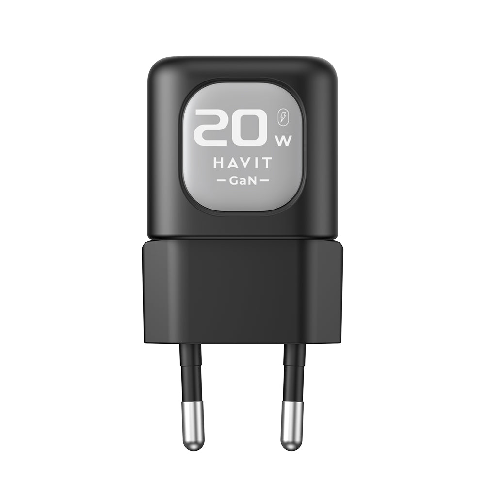 Φορτιστής Δικτύου HAVIT UC220, 20W, 3A, 1 x USB-A - 1 x USB-C, Μαύρο Γκρι